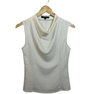 Banana Republic Scuba Cowl Neck Sleeveless Top Ivory White Soft Layering Small